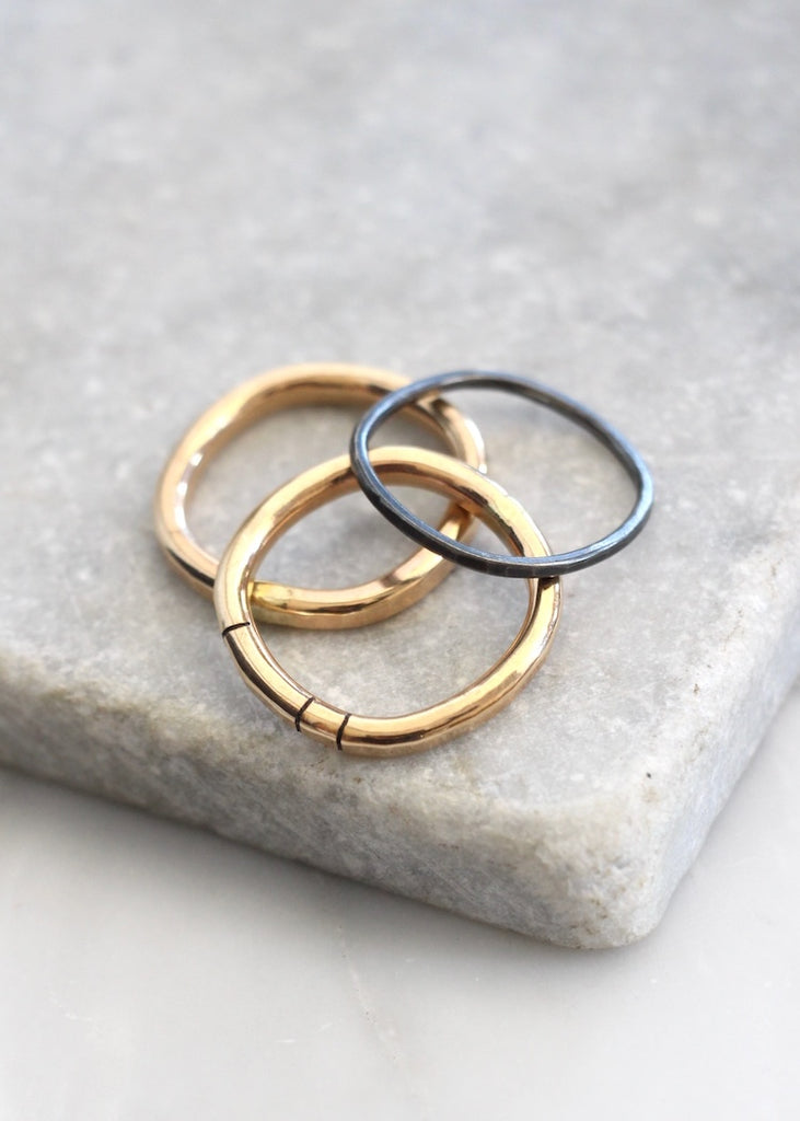 Colleen Mauer Designs | 3 Stack Oxidized Definition Round Ring