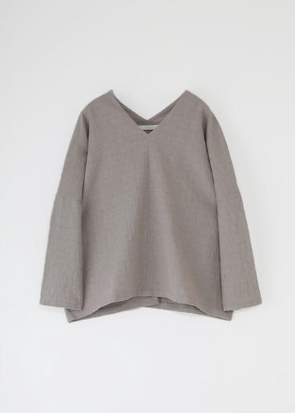 evam eva / washable linen pullover/ニット・セーター(薄手)/1/リネン/BEG/無地// Evam Eva | Linen Cotton V Neck Pullover - The Phoenix