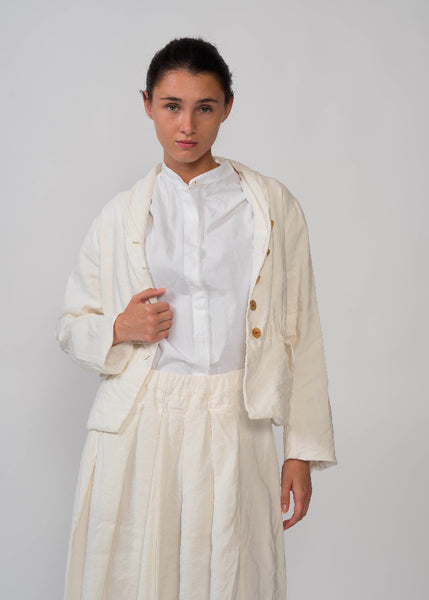 H+ HANNOH WESSEL ノーカラージャケット ホワイト 38 H+ HANNOH WESSEL ノーカラージャケット ホワイト 38 H+ Hannoh Wessel