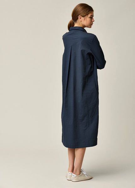 Kristensen du Nord | Cotton Stretch Pleated Dress | Notte - The Kristensen du Nord | Cotton Stretch Pleated Dress | Notte - The
