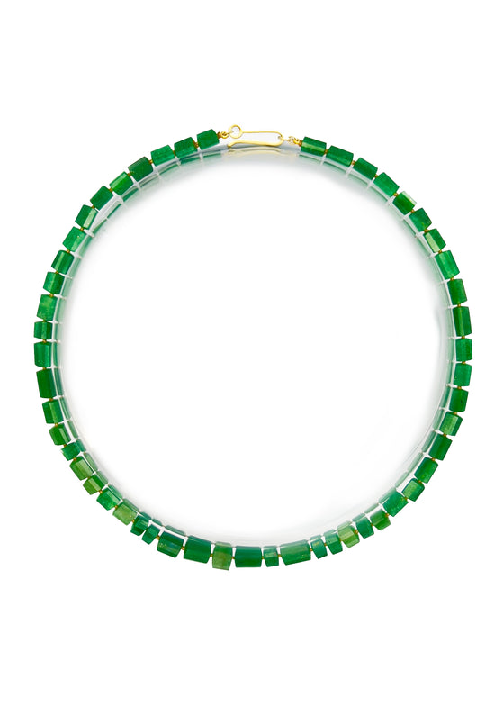 Judi Powers | Aventurine Trillions on Gold Silk