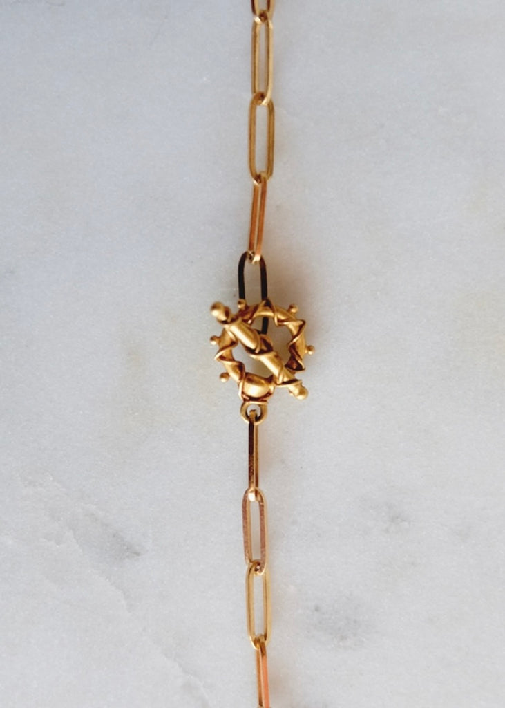 14k Gold Chain Multicolored Sapphire Necklace
