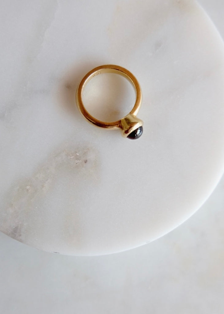14k Gold Garnet Ring
