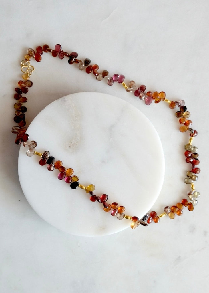 18k Brown Multicolored Sapphire Necklace