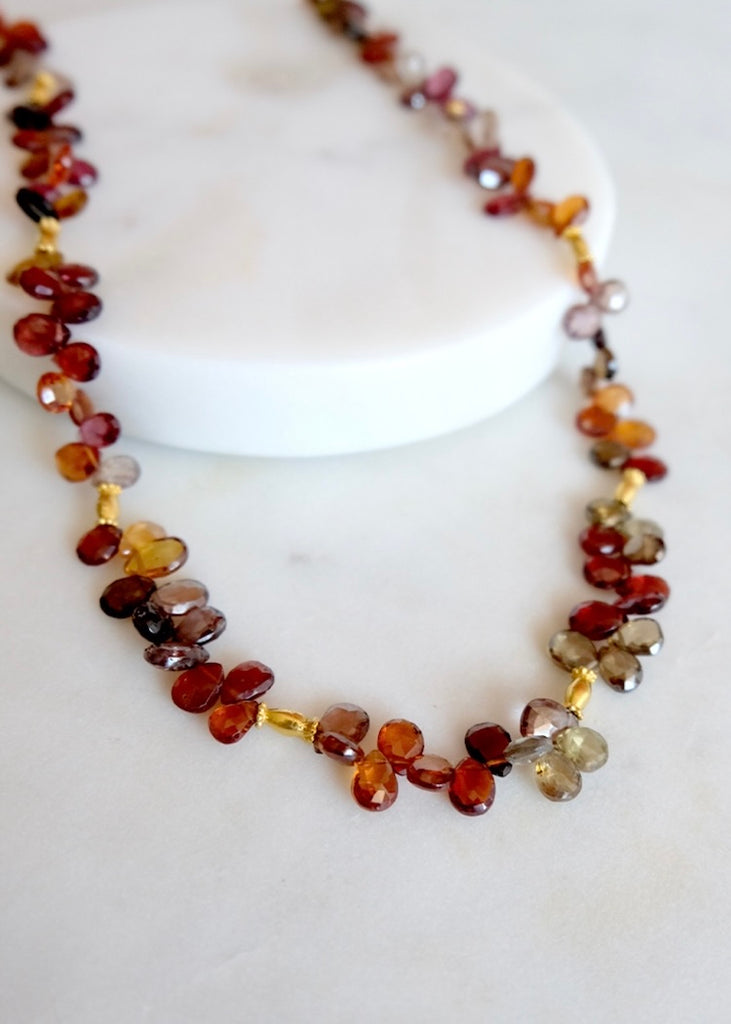 18k Brown Multicolored Sapphire Necklace