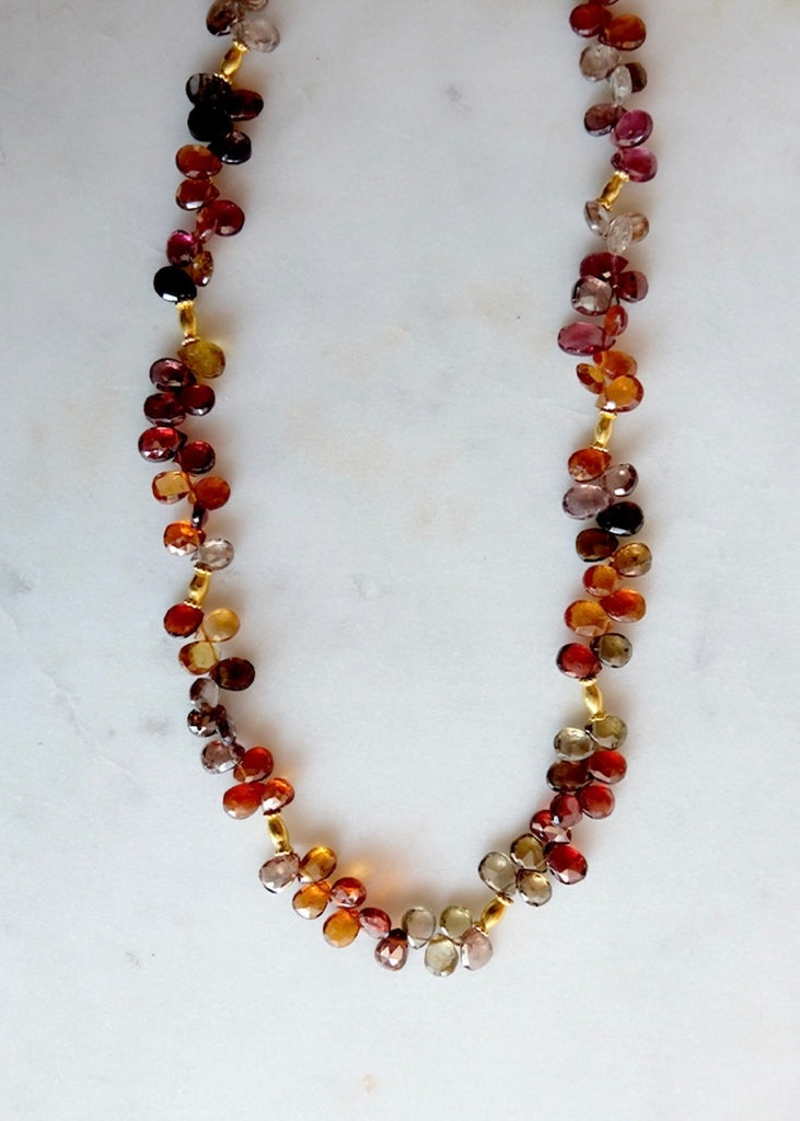 18k Brown Multicolored Sapphire Necklace