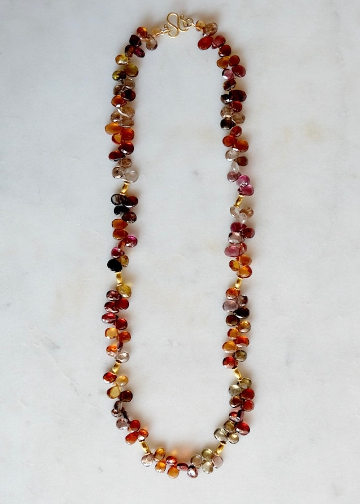 18k Brown Multicolored Sapphire Necklace