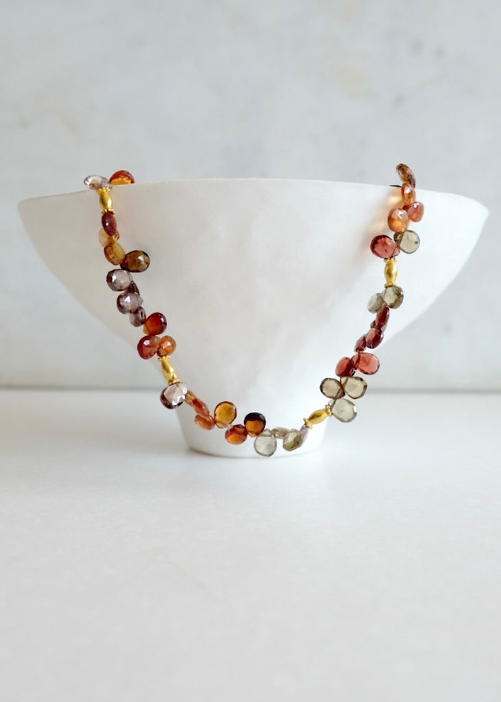 18k Brown Multicolored Sapphire Necklace