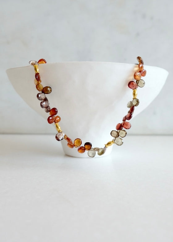 18k Brown Multicolored Sapphire Necklace