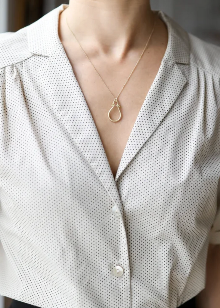 Monika Krol | 18k Gold Medium Lyre Necklace | 18"