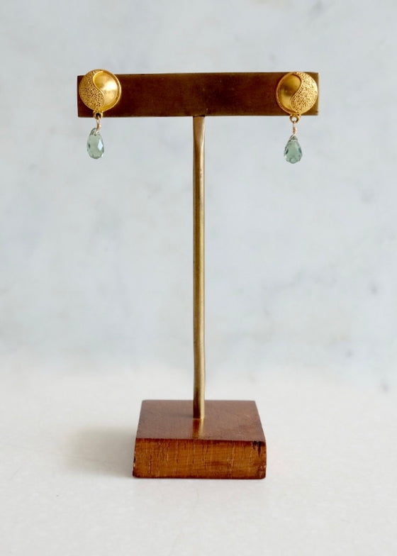 18k Green Sapphire Earrings
