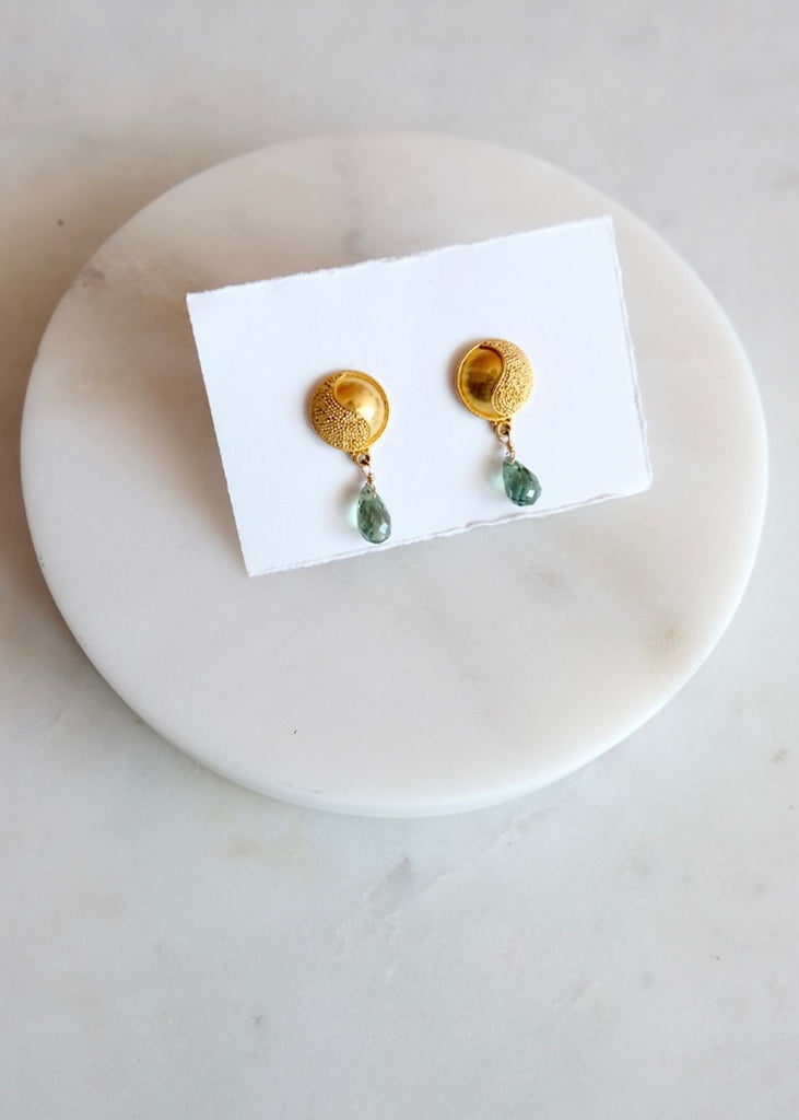 18k Green Sapphire Earrings