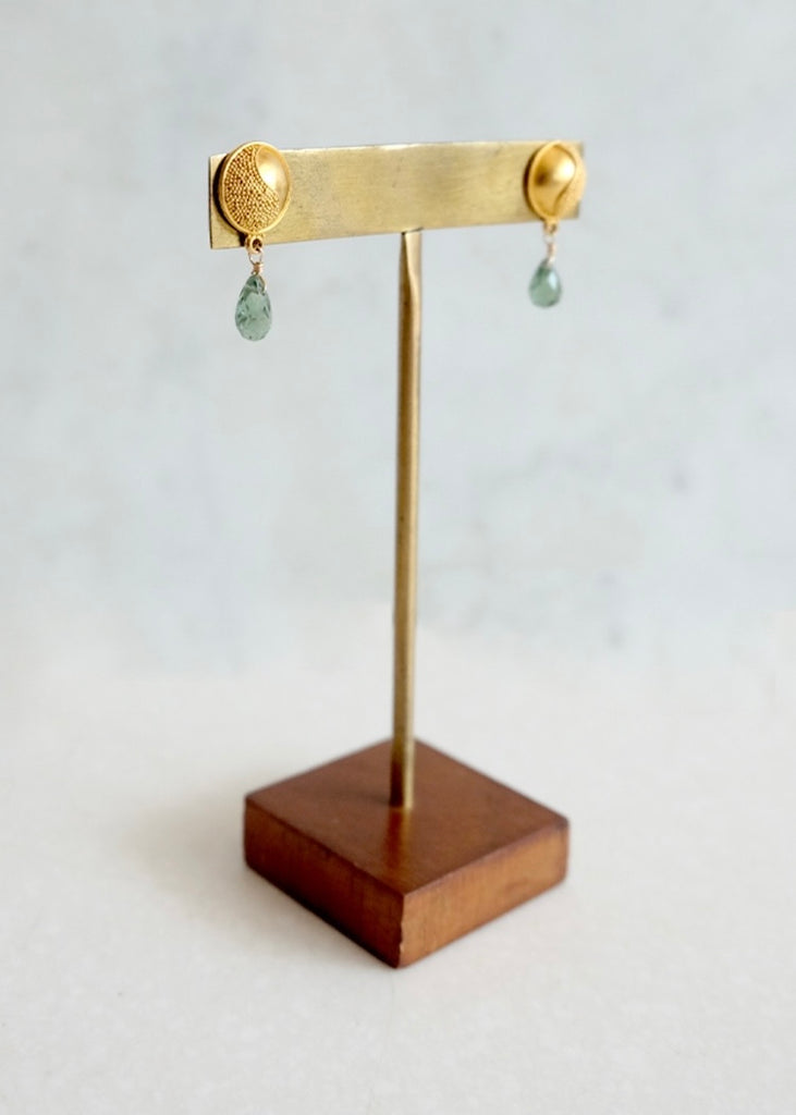 18k Green Sapphire Earrings