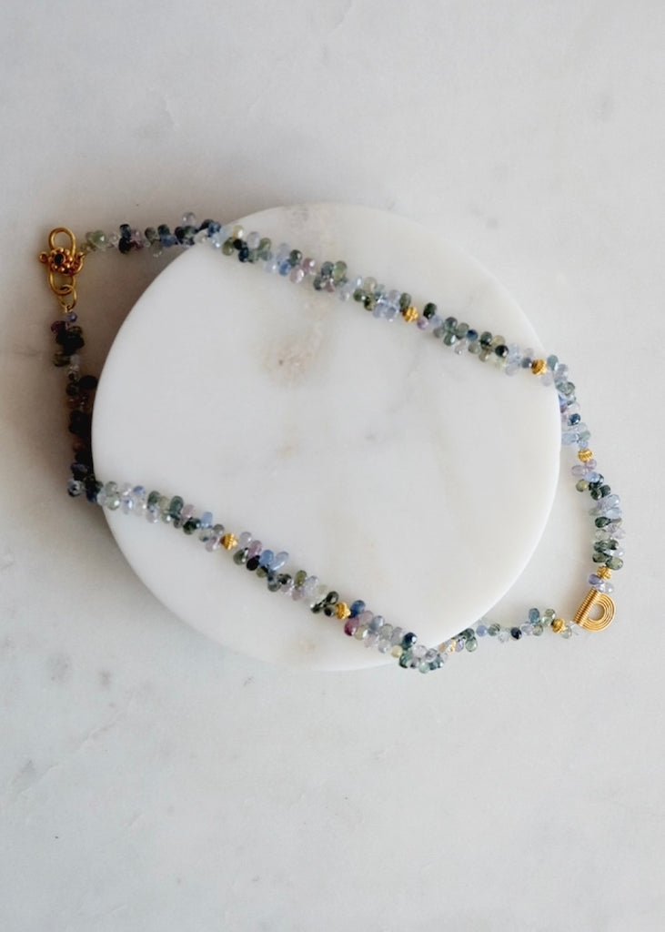18k Multicolored Sapphire Necklace