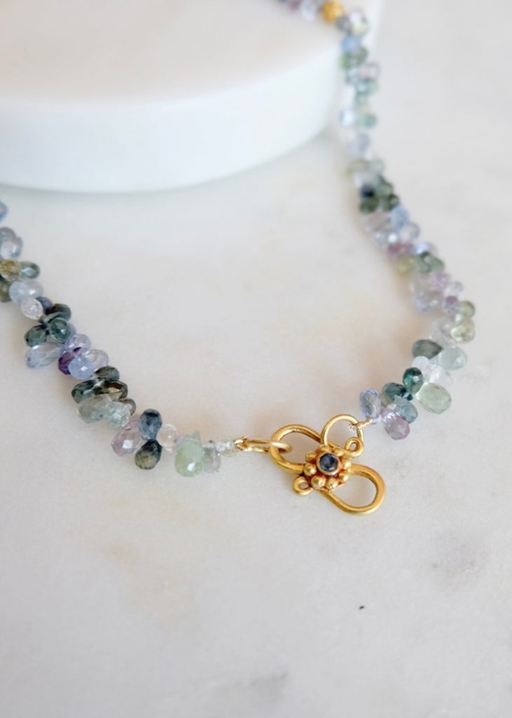 18k Multicolored Sapphire Necklace