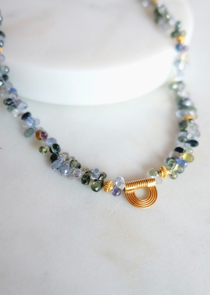 18k Multicolored Sapphire Necklace
