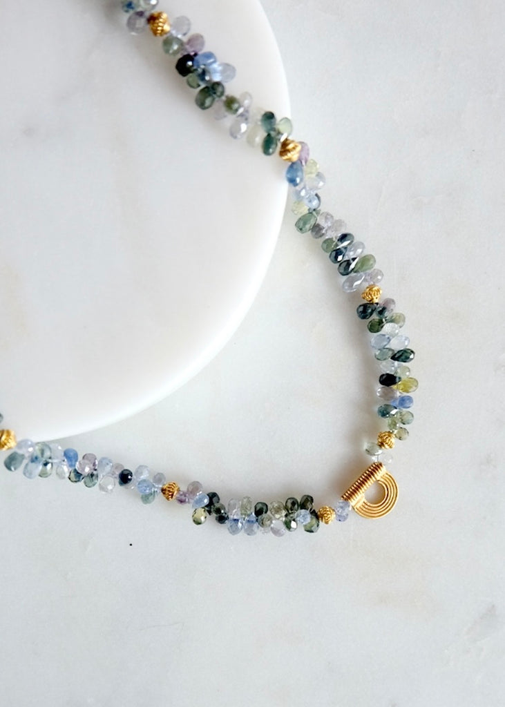 18k Multicolored Sapphire Necklace