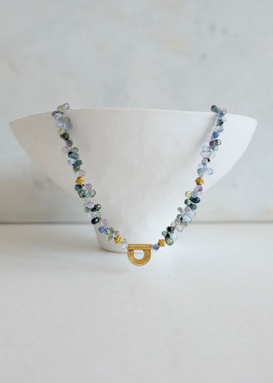 18k Multicolored Sapphire Necklace