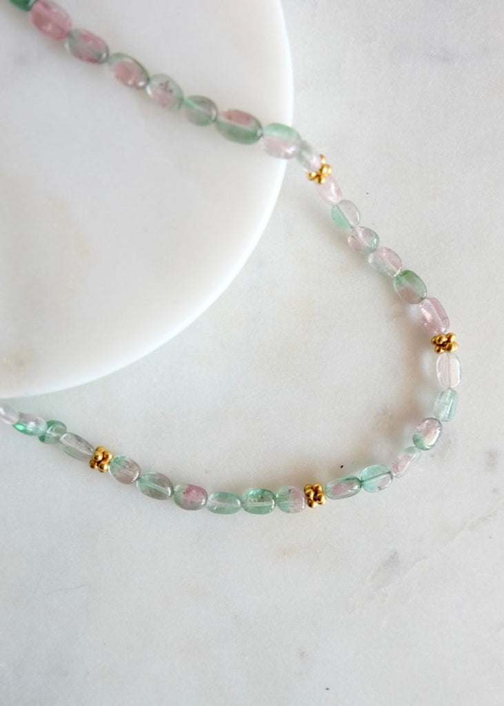 18k Watermelon Tourmaline Necklace