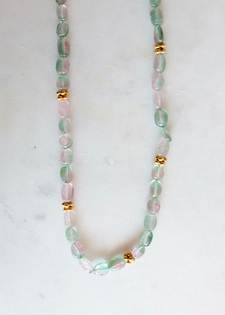 18k Watermelon Tourmaline Necklace