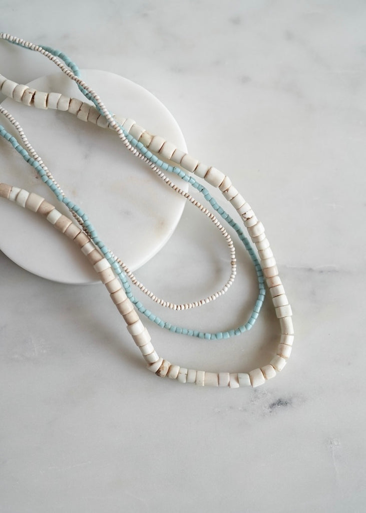 3 Strands Old Seed White Trade Beads