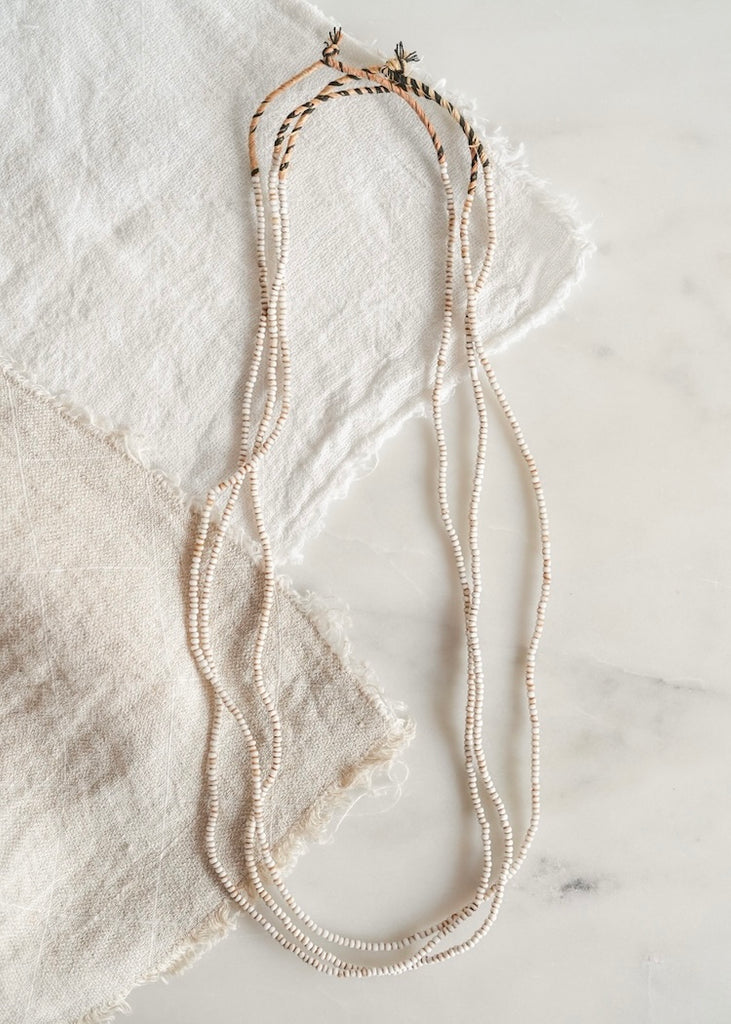 3 Strands Old Seed White Trade Beads