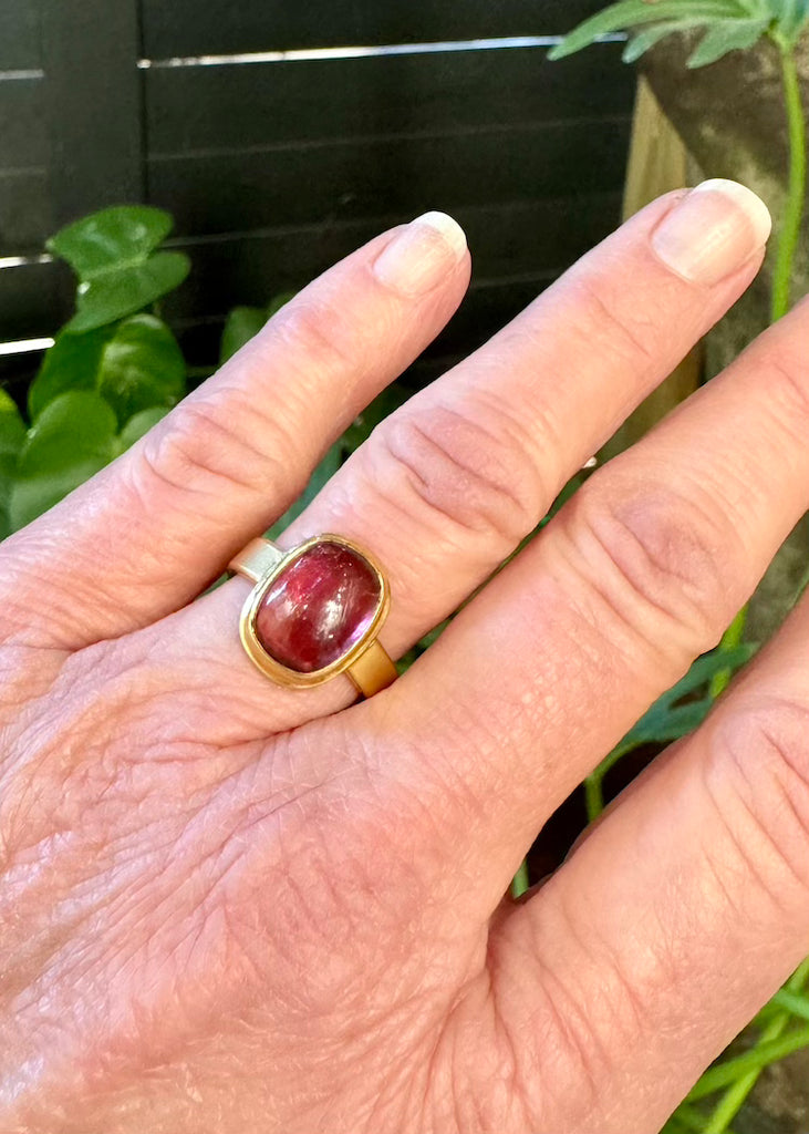4.1ct Oval Pink Tourmaline Ring