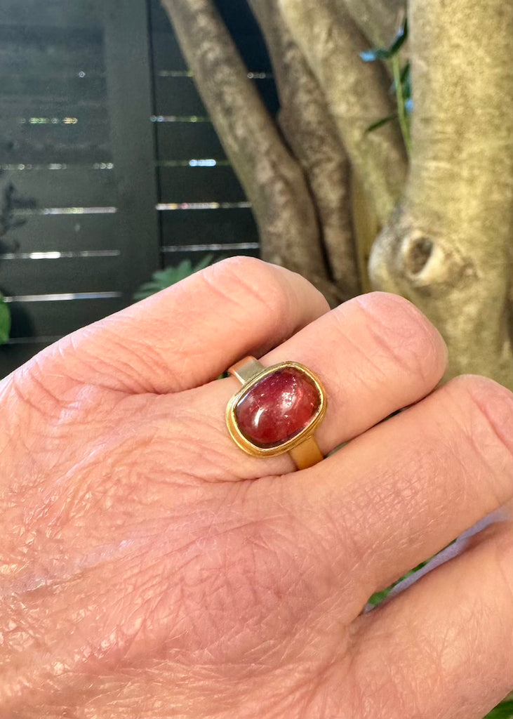 4.1ct Oval Pink Tourmaline Ring