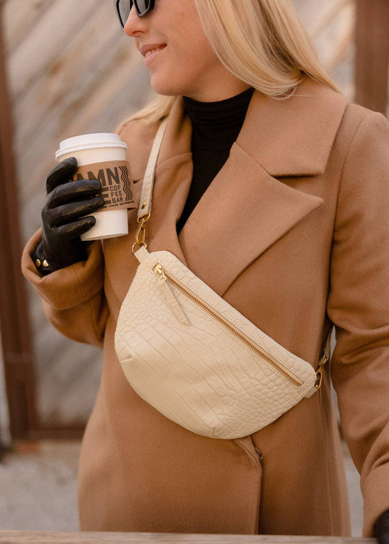 ABBY ALLEY | Sling Bag | Ivory Croco
