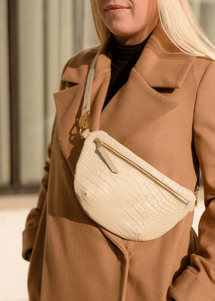 ABBY ALLEY | Sling Bag | Ivory Croco