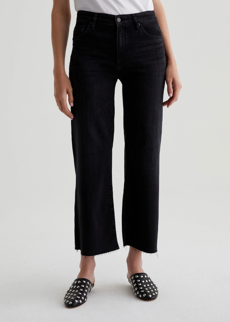 Ag Jeans Womens Saige Mid Rise Wide Leg Cropjeans Petite Ag