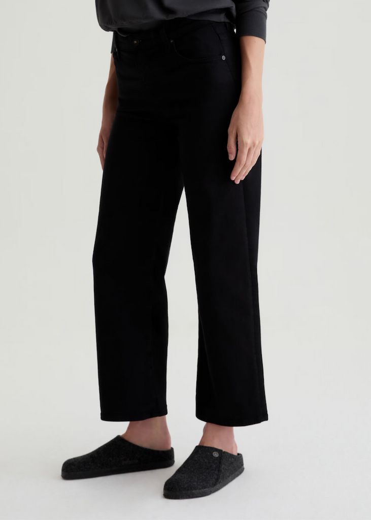 AG | Saige Wide Leg Crop | Super Black