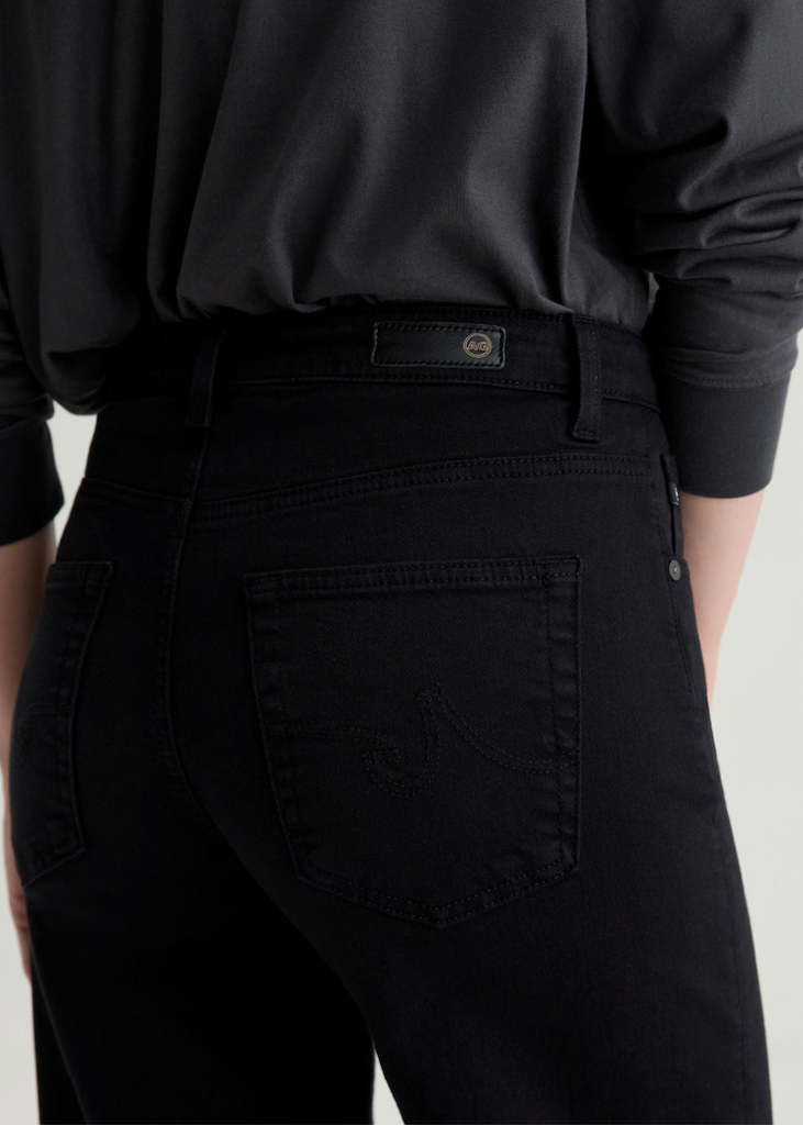 AG | Saige Wide Leg Crop | Super Black