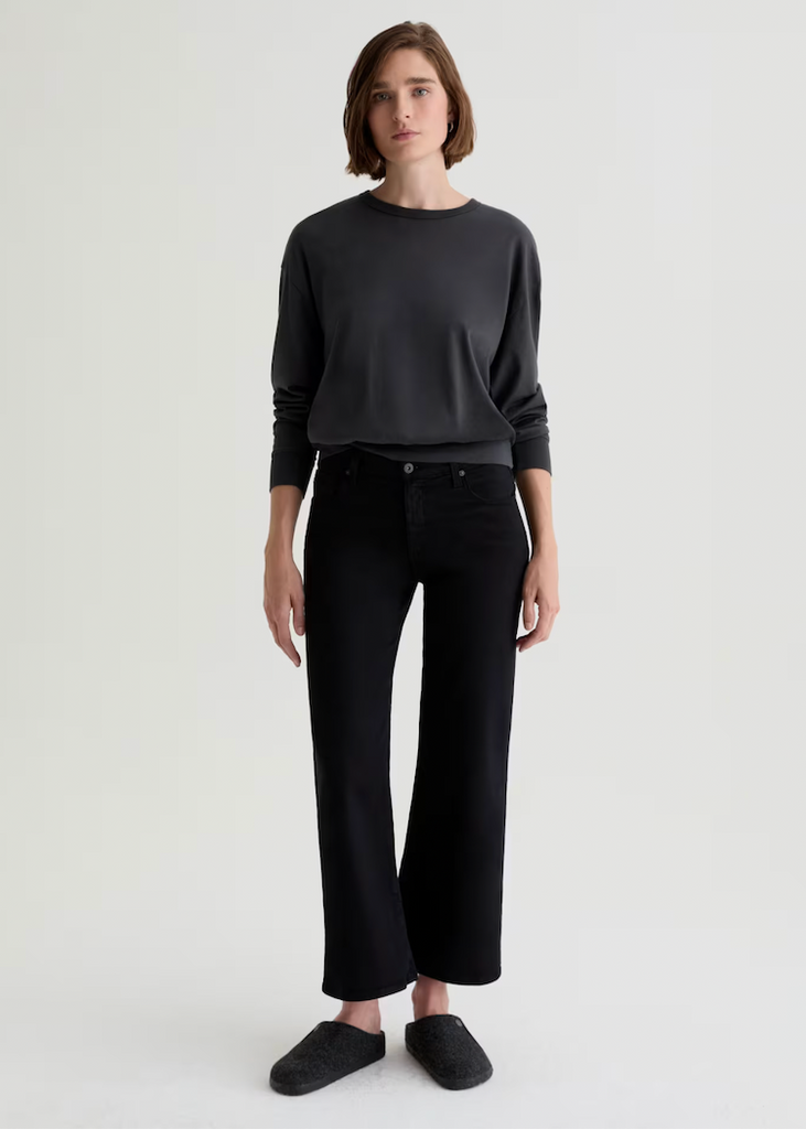 AG | Saige Wide Leg Crop | Super Black