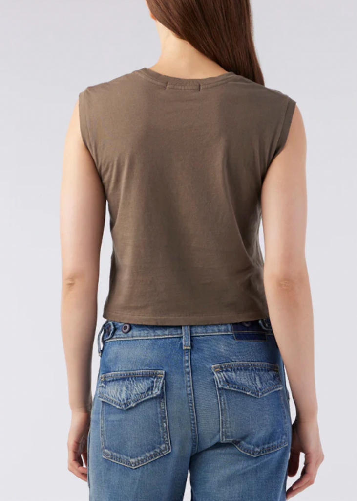 AMO Denim | Sleeveless Babe Tee | Coffee