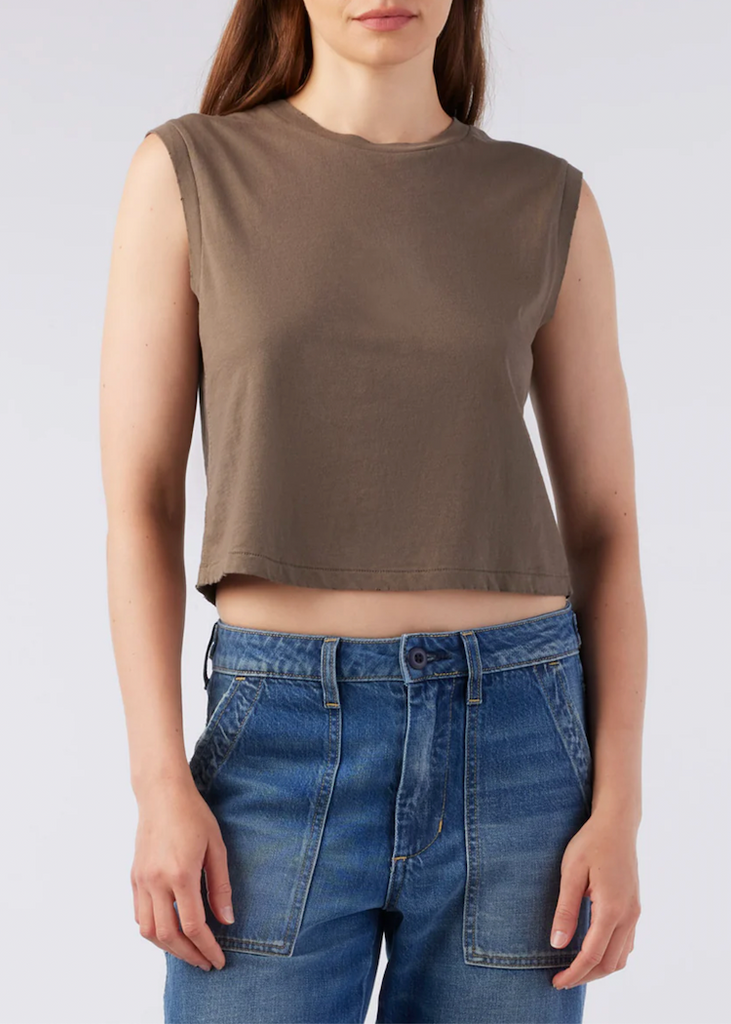 AMO Denim | Sleeveless Babe Tee | Coffee
