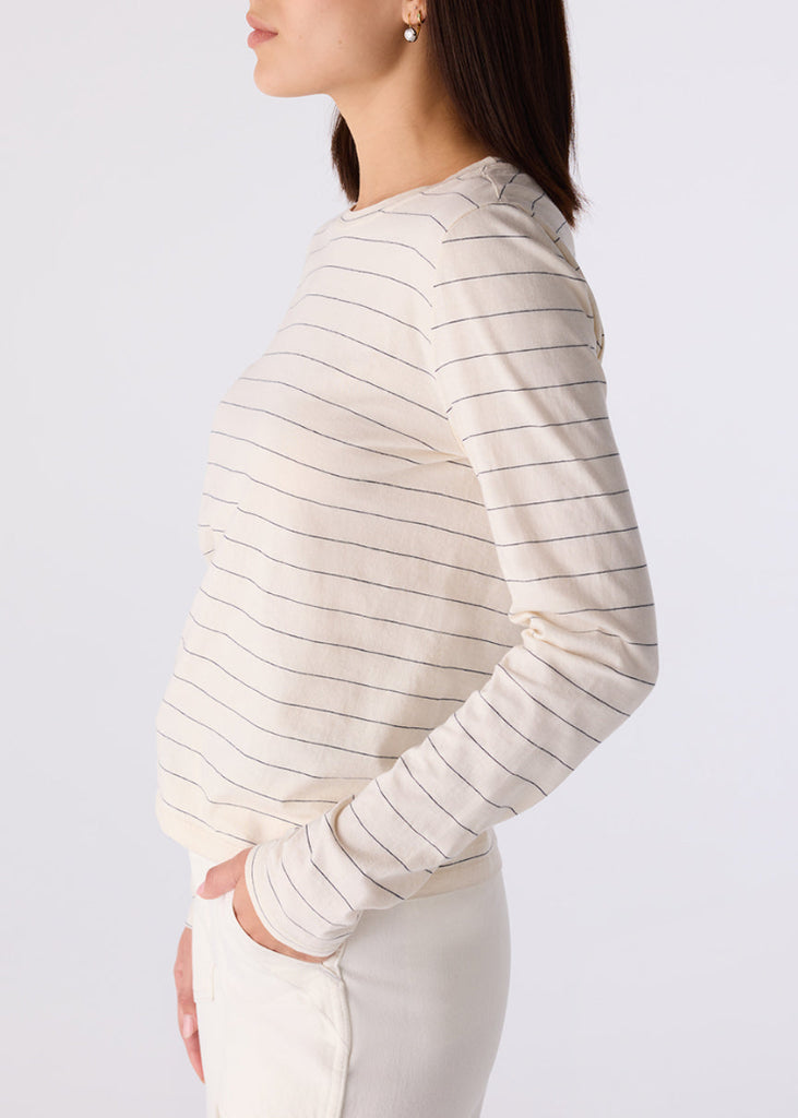 AMO | Drew Long Sleeve Tee in Stripe