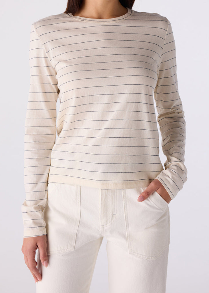 AMO | Drew Long Sleeve Tee in Stripe