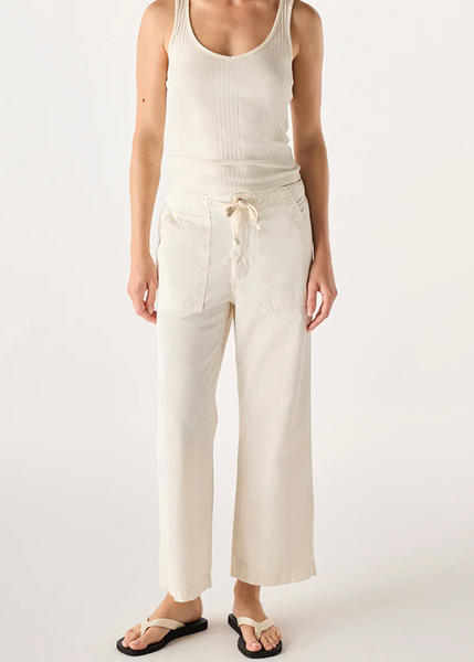 AMO | Easy Drawstring Slouch Crop in Bone