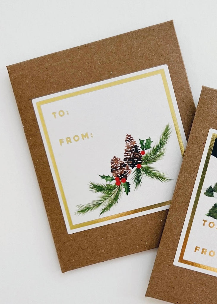 Abigail Jayne Design | Pinecones Holiday Gift Stickers - Set of 10