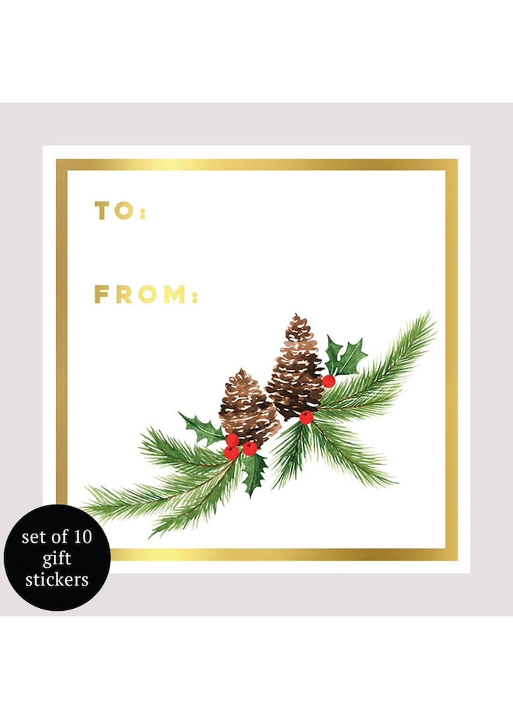 Abigail Jayne Design | Pinecones Holiday Gift Stickers - Set of 10