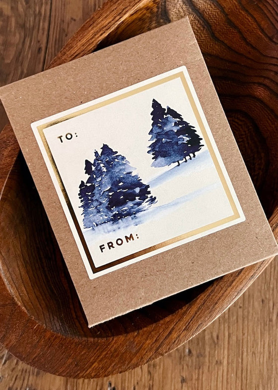 Abigail Jayne Design | Wintery Trees Holiday Gift Sticker - Set of 10