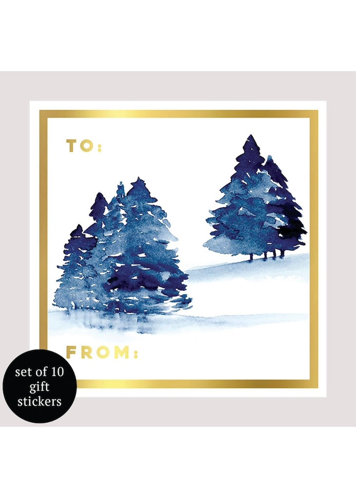 Abigail Jayne Design | Wintery Trees Holiday Gift Sticker - Set of 10