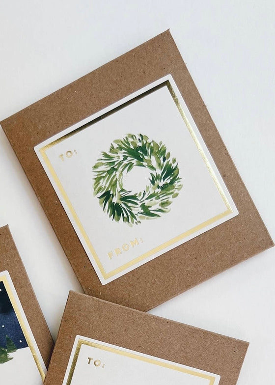 Abigail Jayne Design | Wreath Holiday Gift Stickers - Set of 10