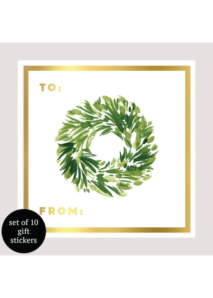 Abigail Jayne Design | Wreath Holiday Gift Stickers - Set of 10