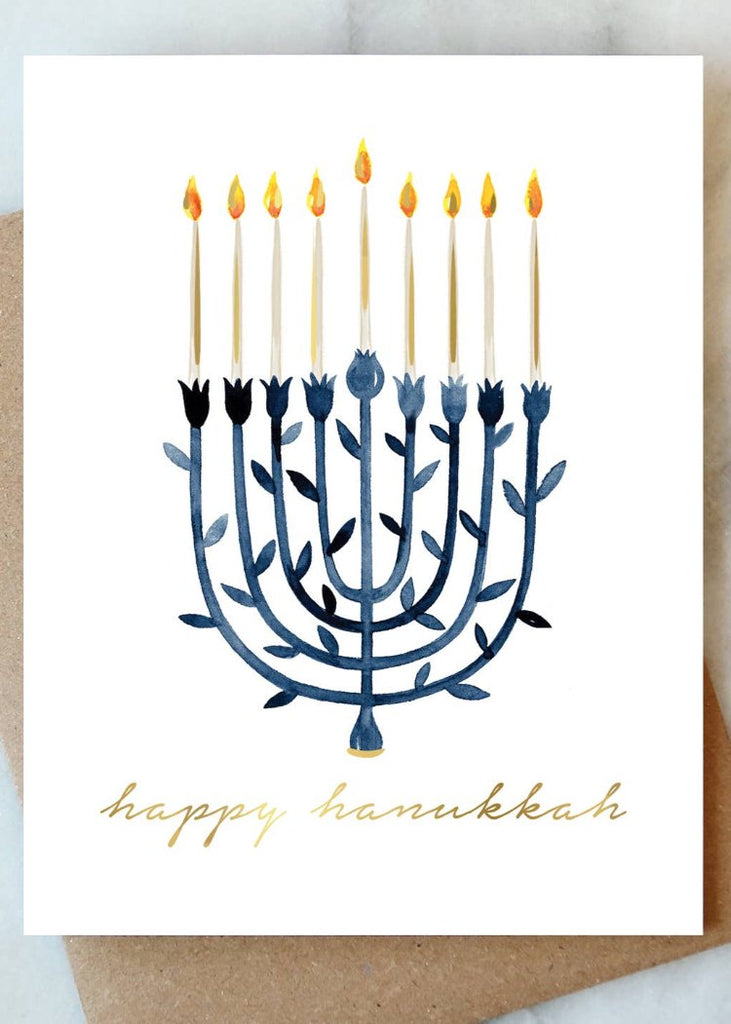 Abigail Jayne Design | Bright Menorah Hanukkah Greeting Card