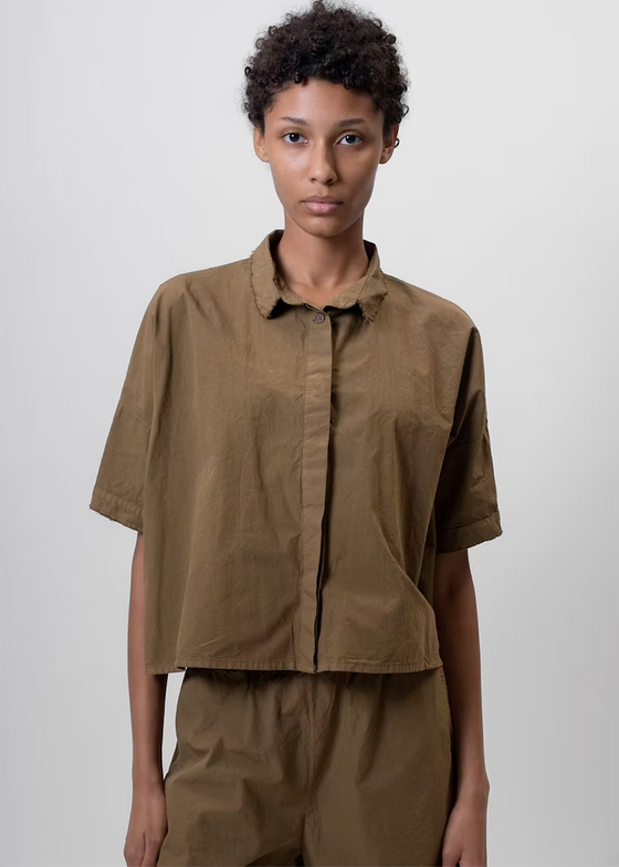 Aequamente | Fine Cotton Shirt | Legno Brown