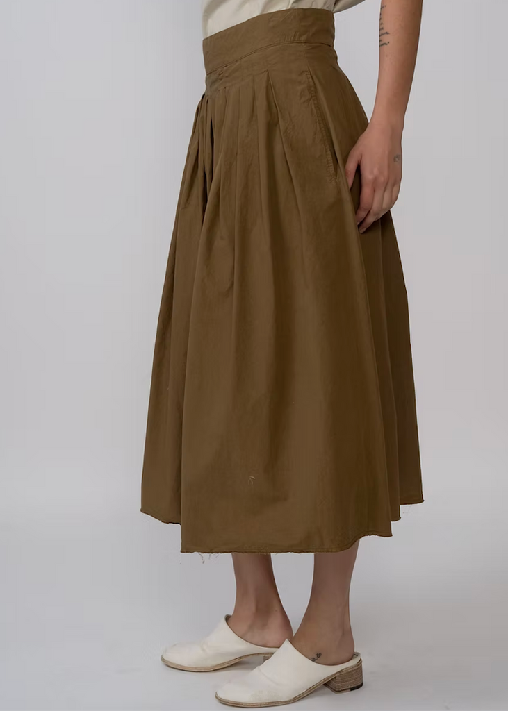 Aequamente | Fine Cotton Skirt | Legno Brown