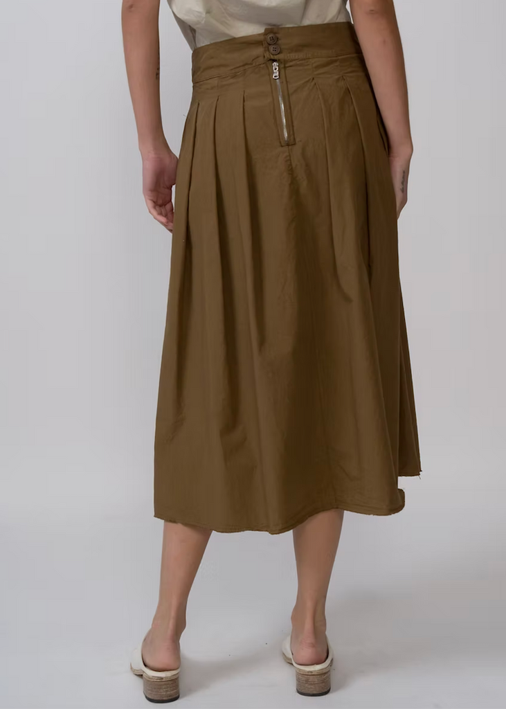 Aequamente | Fine Cotton Skirt | Legno Brown