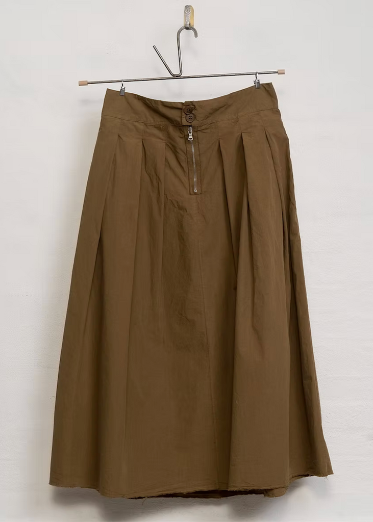 Aequamente | Fine Cotton Skirt | Legno Brown